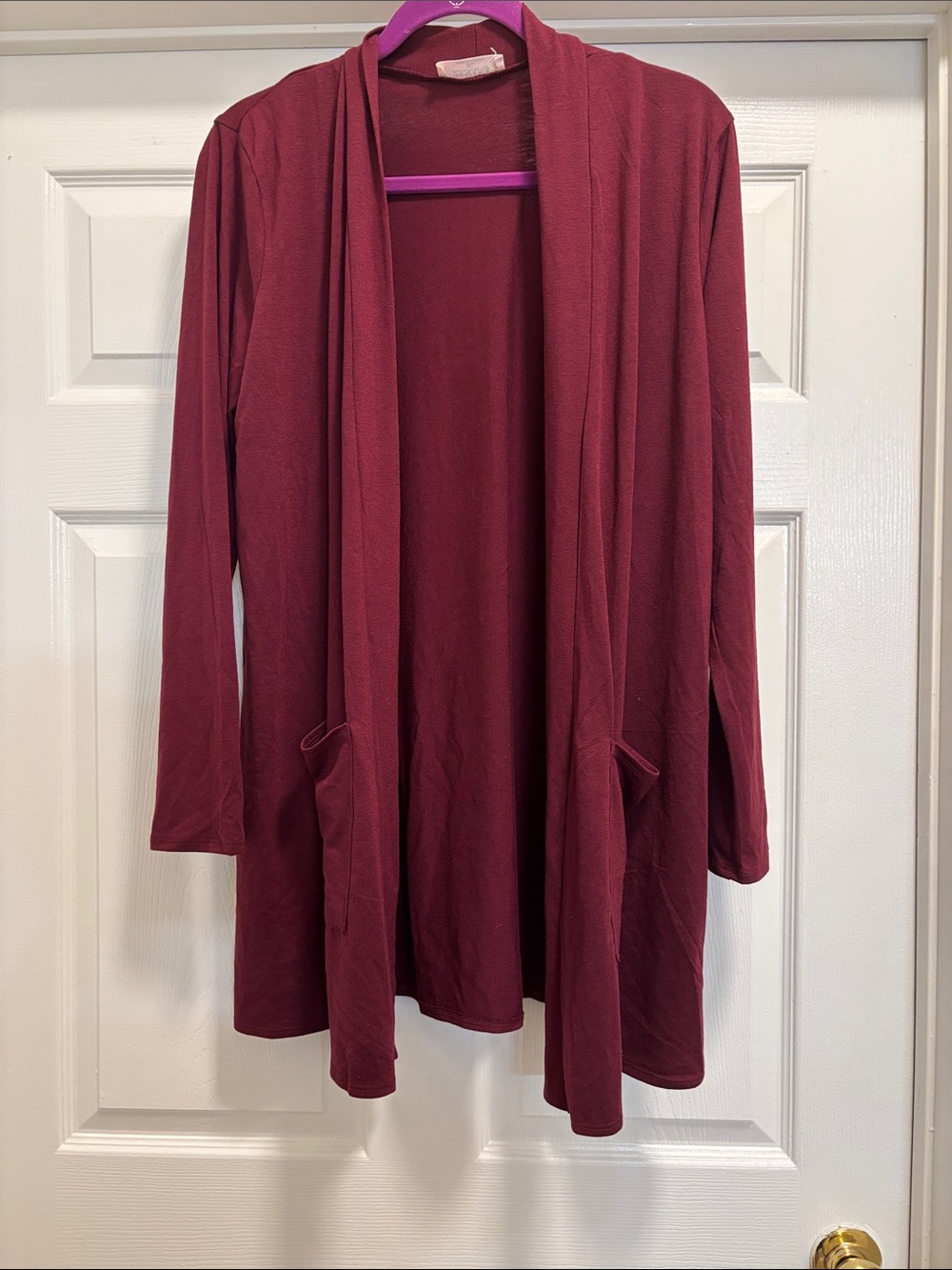 NWOT Zenana Open-Front Cardigan Sweater - Burgundy